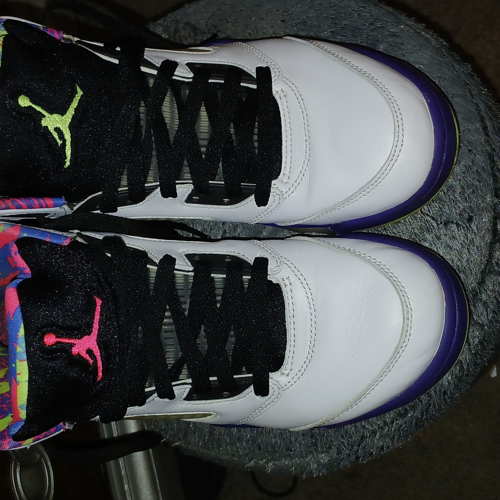 Men's White and Purple Sneakers